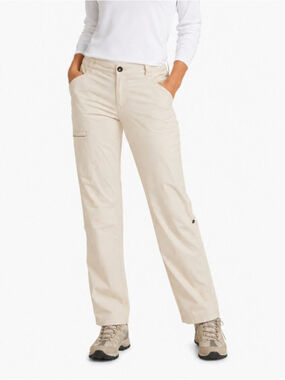 EDDIE BAUER Travex 31" Convertible Pants Cream 8 Nylon Neutral Hiking Gorpcore